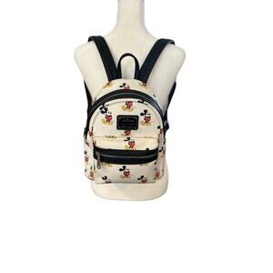 Loungefly Disney Classic Mickey Mouse Print Mini Backpack Heart Logo